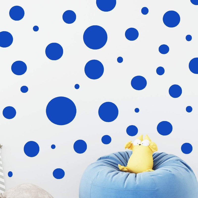 Create-A-Mural Polka Dot Wall Stickers, Wall Decor Stickers, Wall Dots, Vinyl Circle Room Dot Decals (Blue) - Image 2